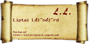 Liptai Lénárd névjegykártya